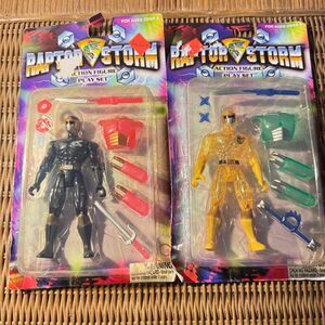 Raptor Storm Action Figure  Set of 2 vintage with accessories NOS 5.5"‎